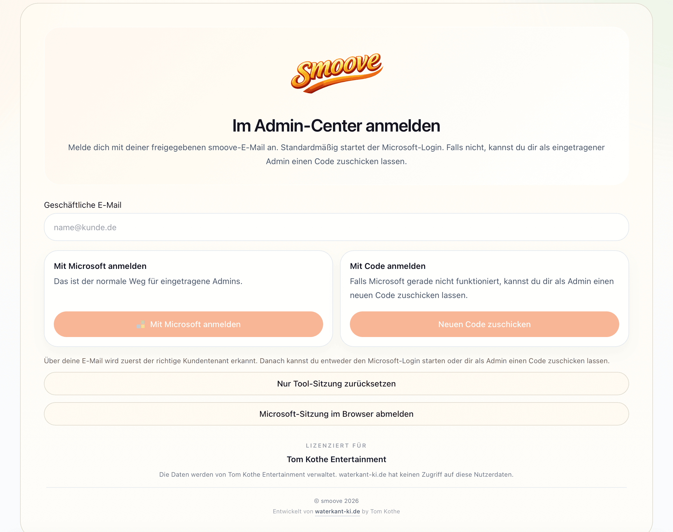 SMOOVE Admin-Dashboard mit zentraler Übersicht für Trucks, Status und organisatorische Abläufe beim Schlagermove Hamburg